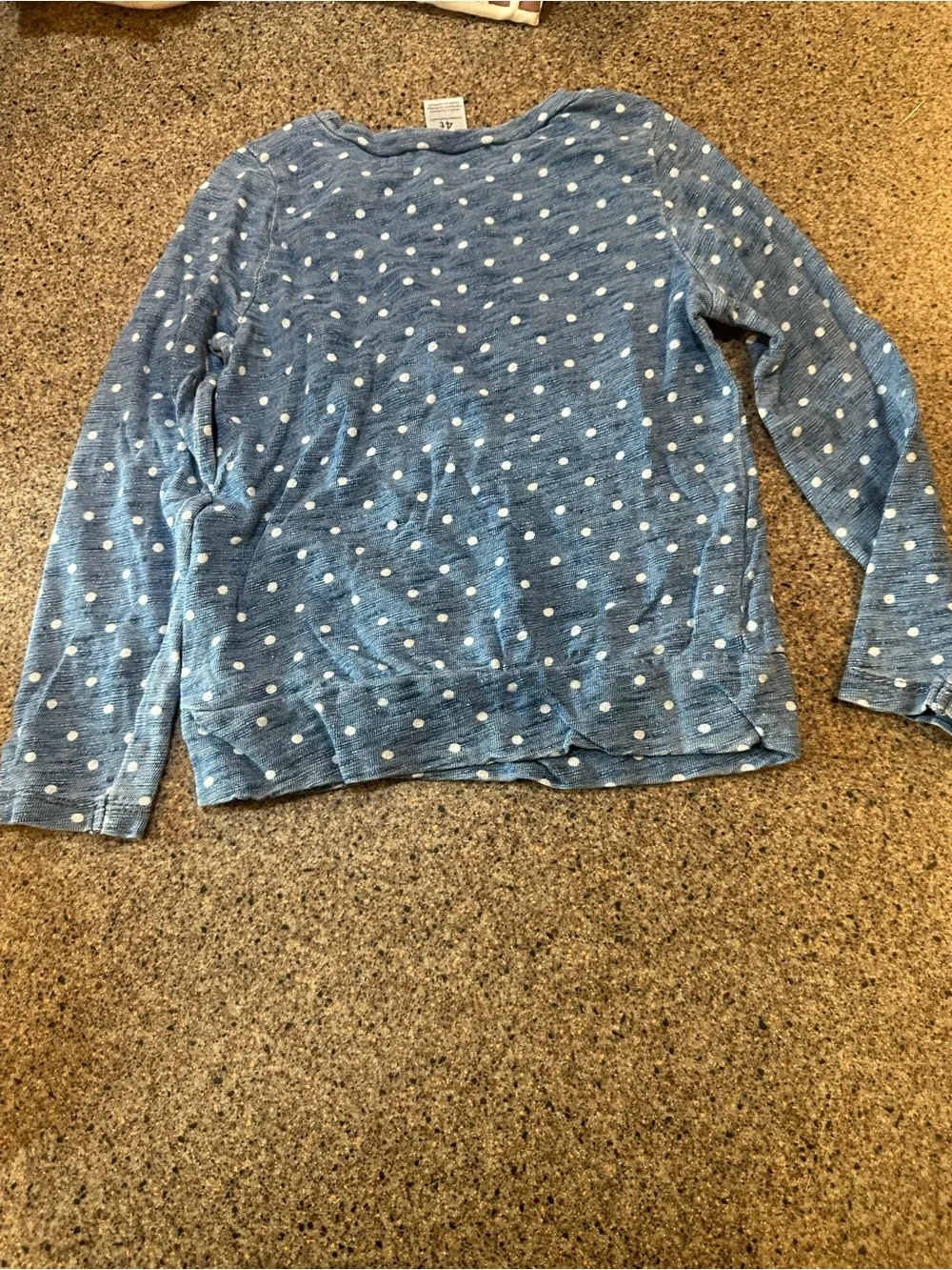 Carter's Blue Polka Dot Long-Sleeve Top with LOVE Stitch